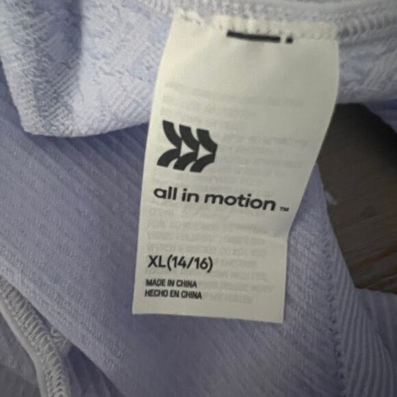 All in Motion Girls' Purple Floral Seamless Textured Bra - Size XL - NWT - Picture 2 of 5